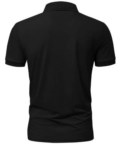 Men's Button Up Dri Fit Solid Color Polo Shirt