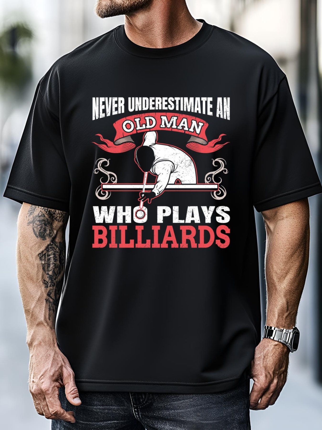 Unisex Father's Day Old Man Who Plays Billiards Pool Player Gift For Dad T-Shirt