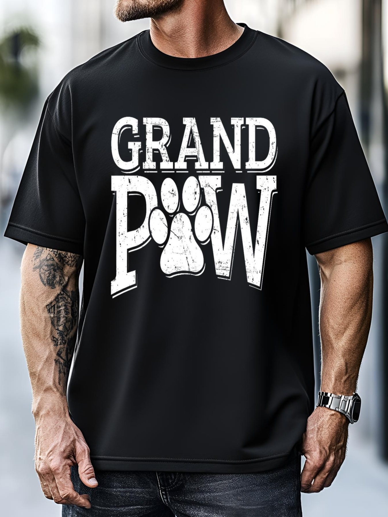 Unisex Grandpaw Dog Grandpa Grand Paw Gifts Dad Father T-Shirt