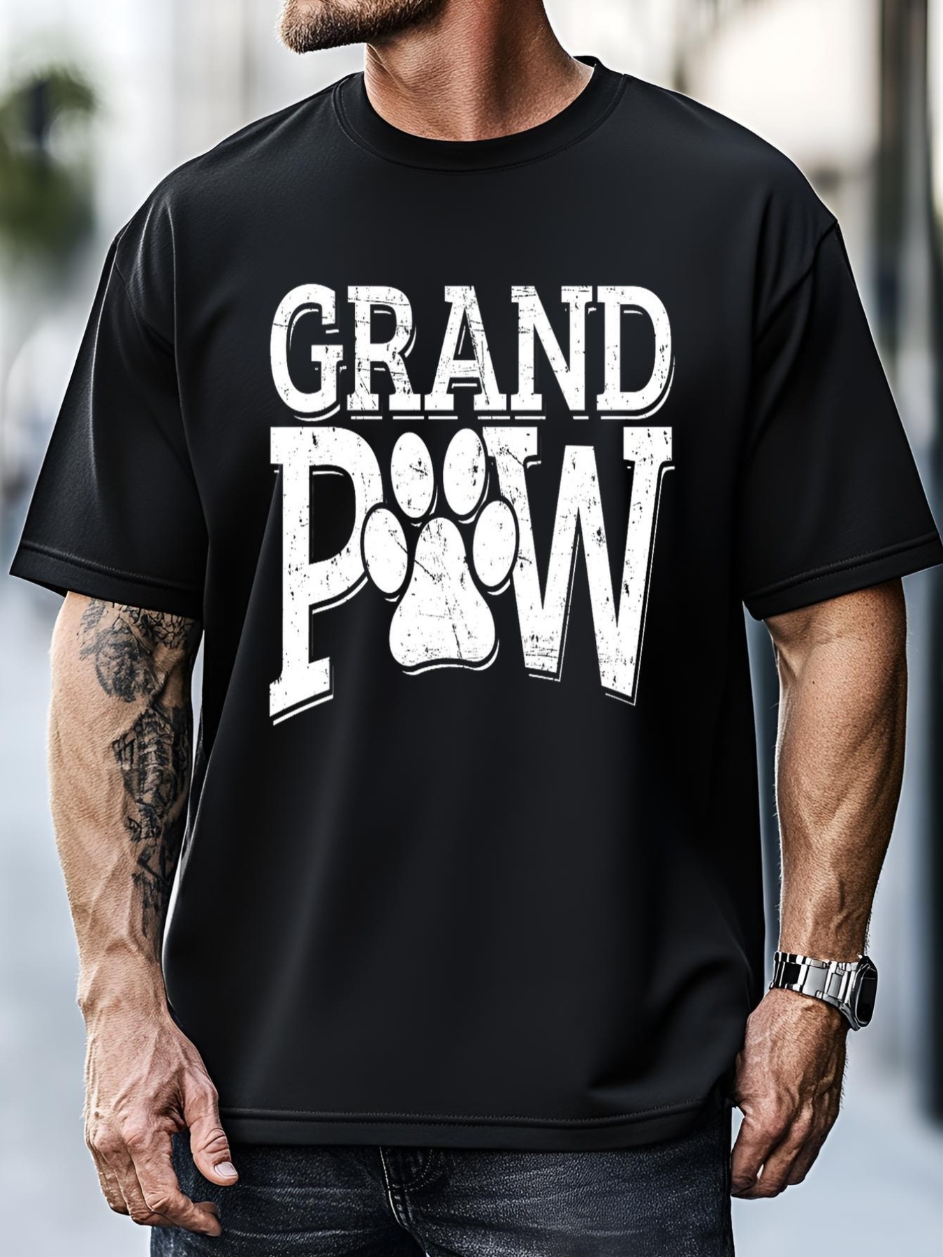 Unisex Grandpaw Dog Grandpa Grand Paw Gifts Dad Father T-Shirt
