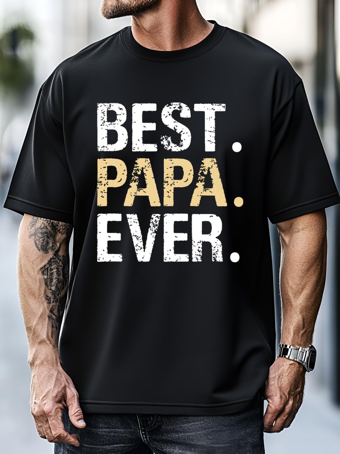 Unisex Best Papa Ever Graphic Great Fathers Day Grandparent Gifts T-Shirt