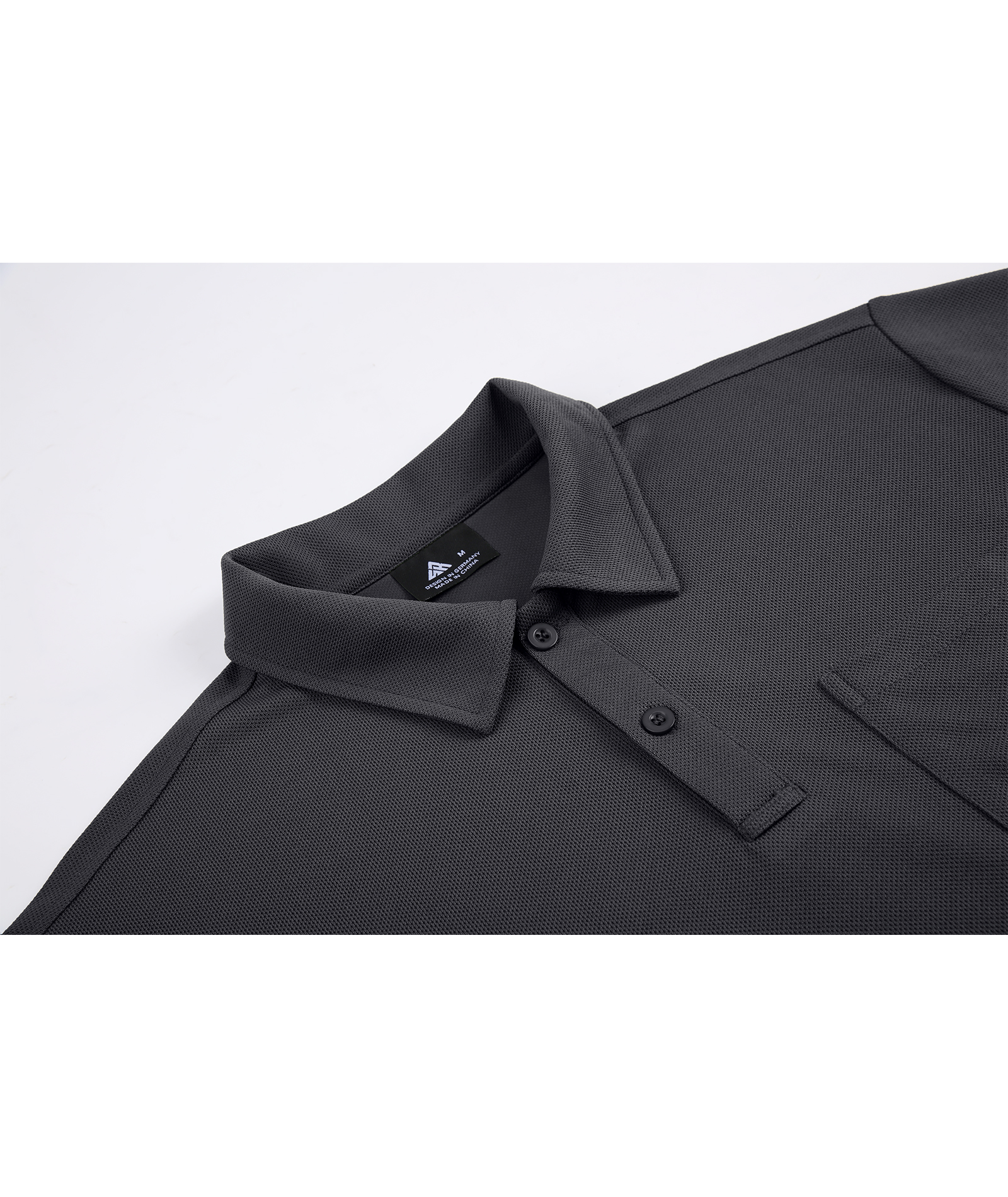Men's Dark Gray Dri Fit Solid Color Polo Shirt