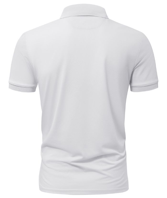 Men's Button Up Dri Fit Solid Color Polo Shirt