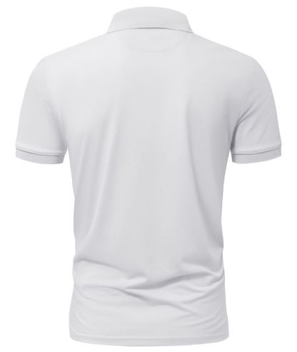 Men's Button Up Dri Fit Solid Color Polo Shirt