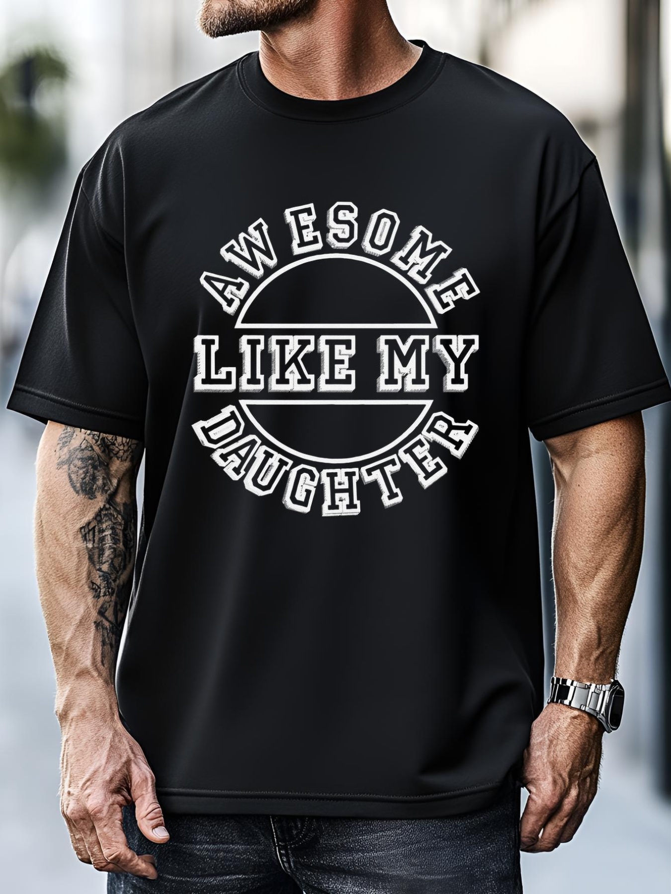 Unisex Happy Fathers Day 2021 Awesome Like My Daughter Dad T-Shirt