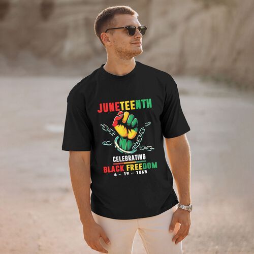 Men's Printed Juneteenth 100% Cotton T-Shirt-pod4team