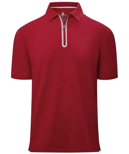 Men's 1/4 Zipper Solid Color Golf Polo Shirt
