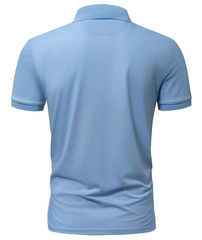 Men's Button Up Dri Fit Solid Color Polo Shirt