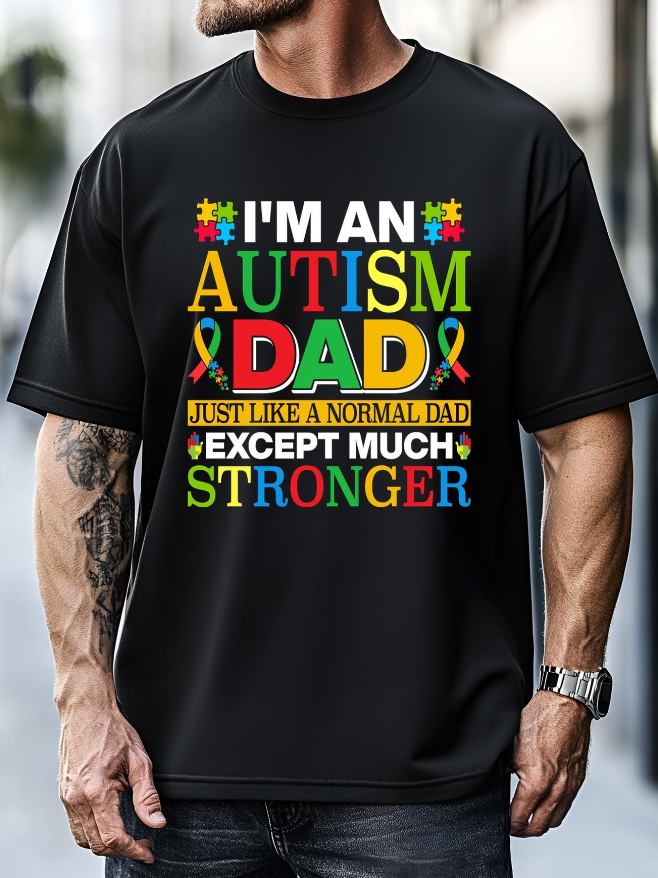Unisex Autism Dad Quote Motivational Autistism Dad Funny Fathers Day Quote Autism Sayin T-Shirt