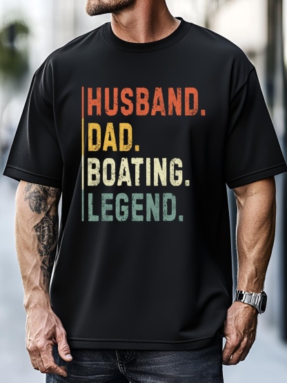 Unisex Husband Dad Boating Legend Funny Sail Boat Captain Father Gift T-Shirt