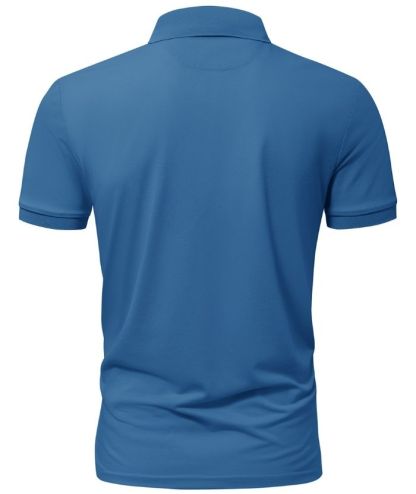 Men's Button Up Dri Fit Solid Color Polo Shirt