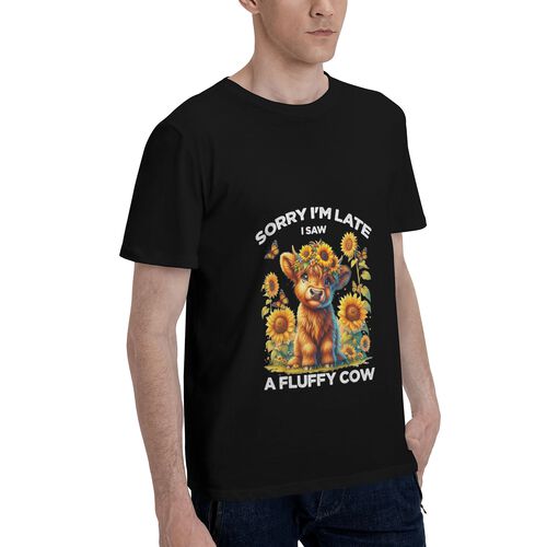 Men's A Fluffy Cow 100% Cotton T-Shirt-pod4team