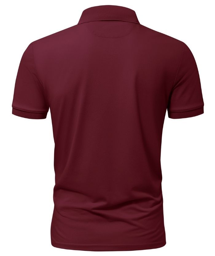 Men's Button Up Dri Fit Solid Color Polo Shirt