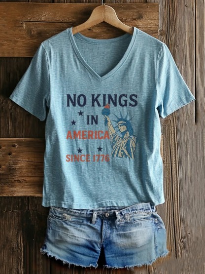 Women's Casual American Kingless Printed Graphic Tee