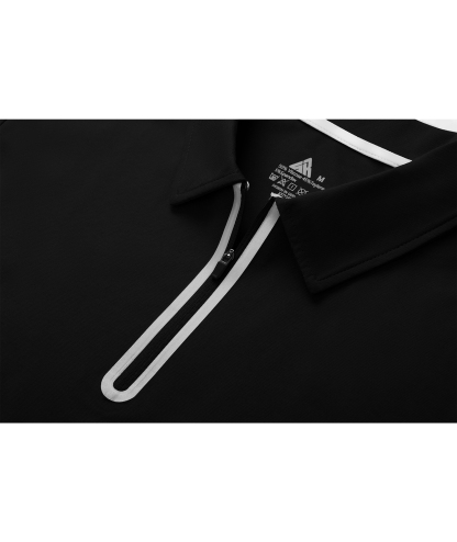 Men's 1/4 Zipper Solid Color Golf Polo Shirt