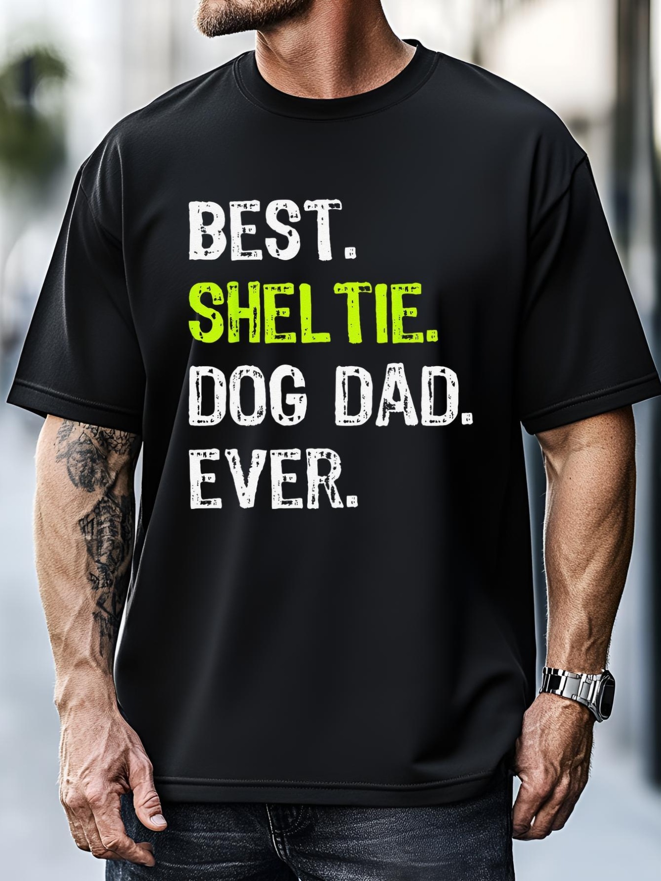Unisex Sheltie Dog Dad Fathers Day Dog Lovers T-Shirt