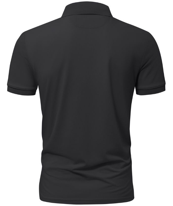 Men's Button Up Dri Fit Solid Color Polo Shirt