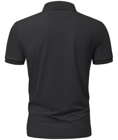 Men's Button Up Dri Fit Solid Color Polo Shirt
