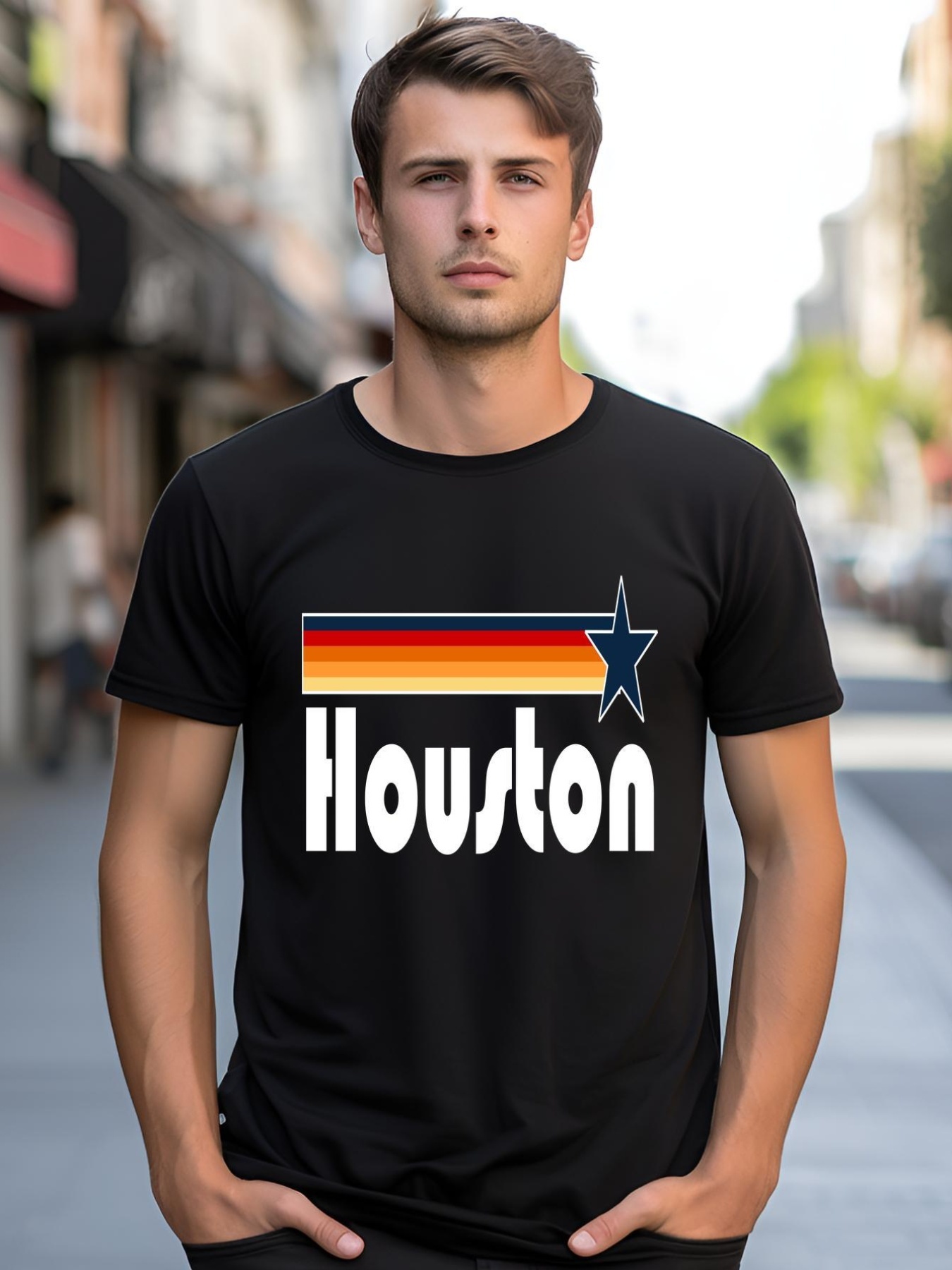 Unisex Houston Texas Baseball Colors Logo shirt  Graphic Tee
