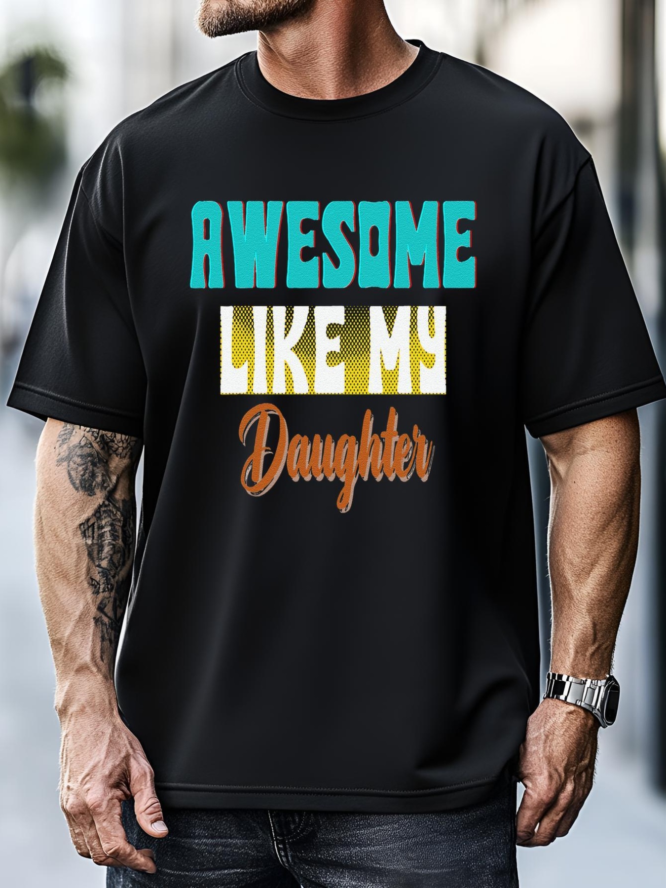 Unisex Awesome Like My Daughter Man Dad Parents Day FatherS Day T-Shirt