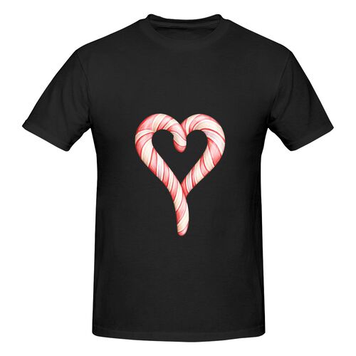 Men's Heartshape Candy Print 100% Cotton T-Shirt-pod4team
