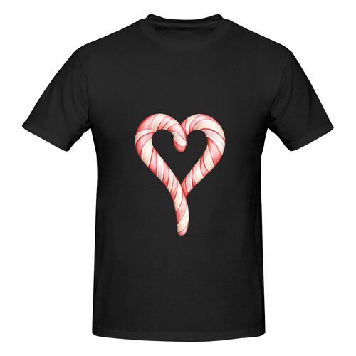 Men's Heartshape Candy Print 100% Cotton T-Shirt-pod4team