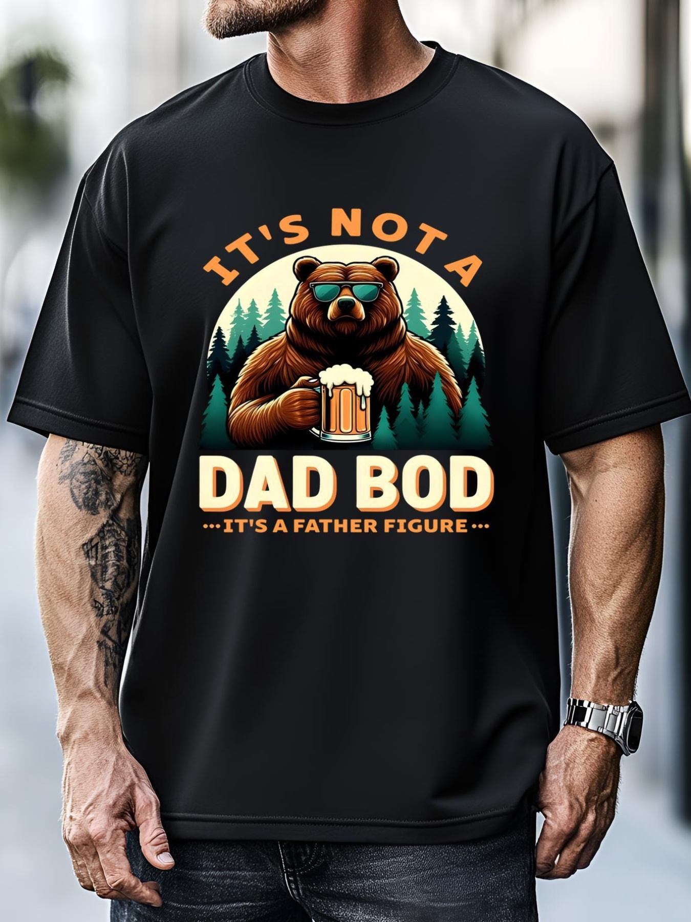 Unisex Beer Lover Dad Jokes ItS Not A Dad Bod ItS A Father Figure Gift T-Shirt