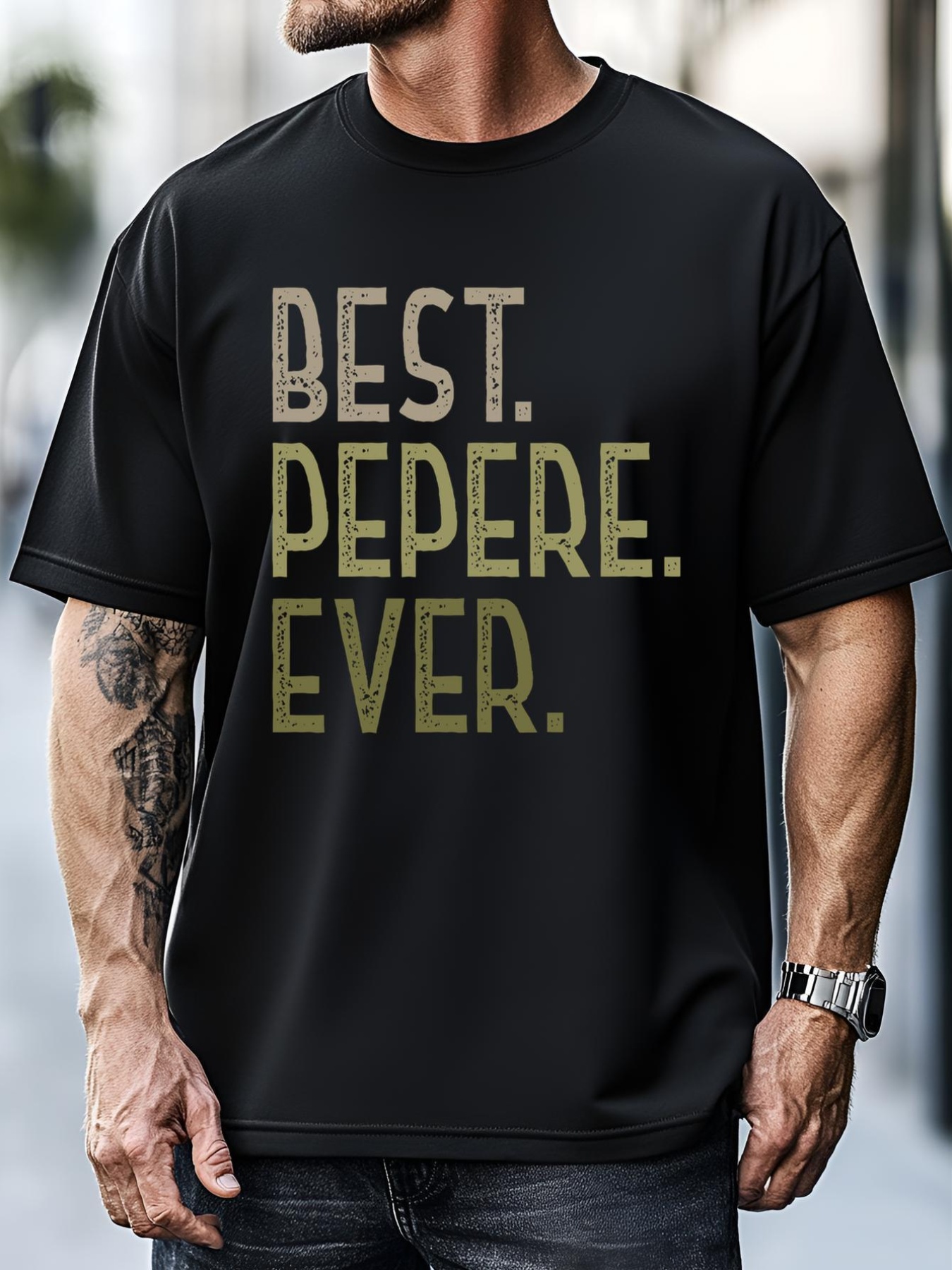 Unisex Funny Pepere Design For Grandad Fathers Day Best Pepere Ever Gift T-Shirt