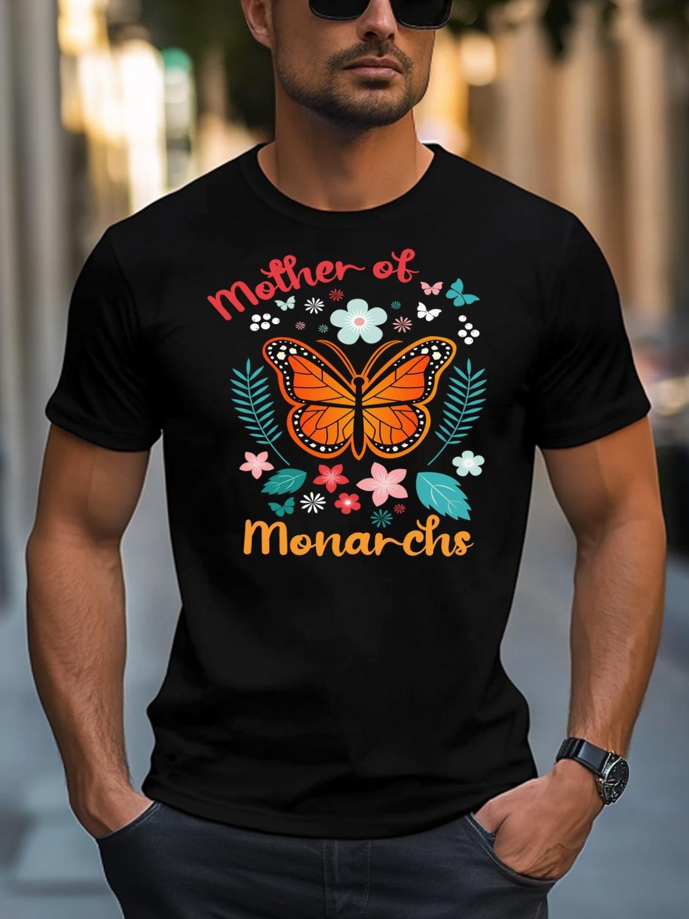 Unisex Mother's Day Queen Mom Tees Mother Of Monarchs Powerful Gift T-Shirt