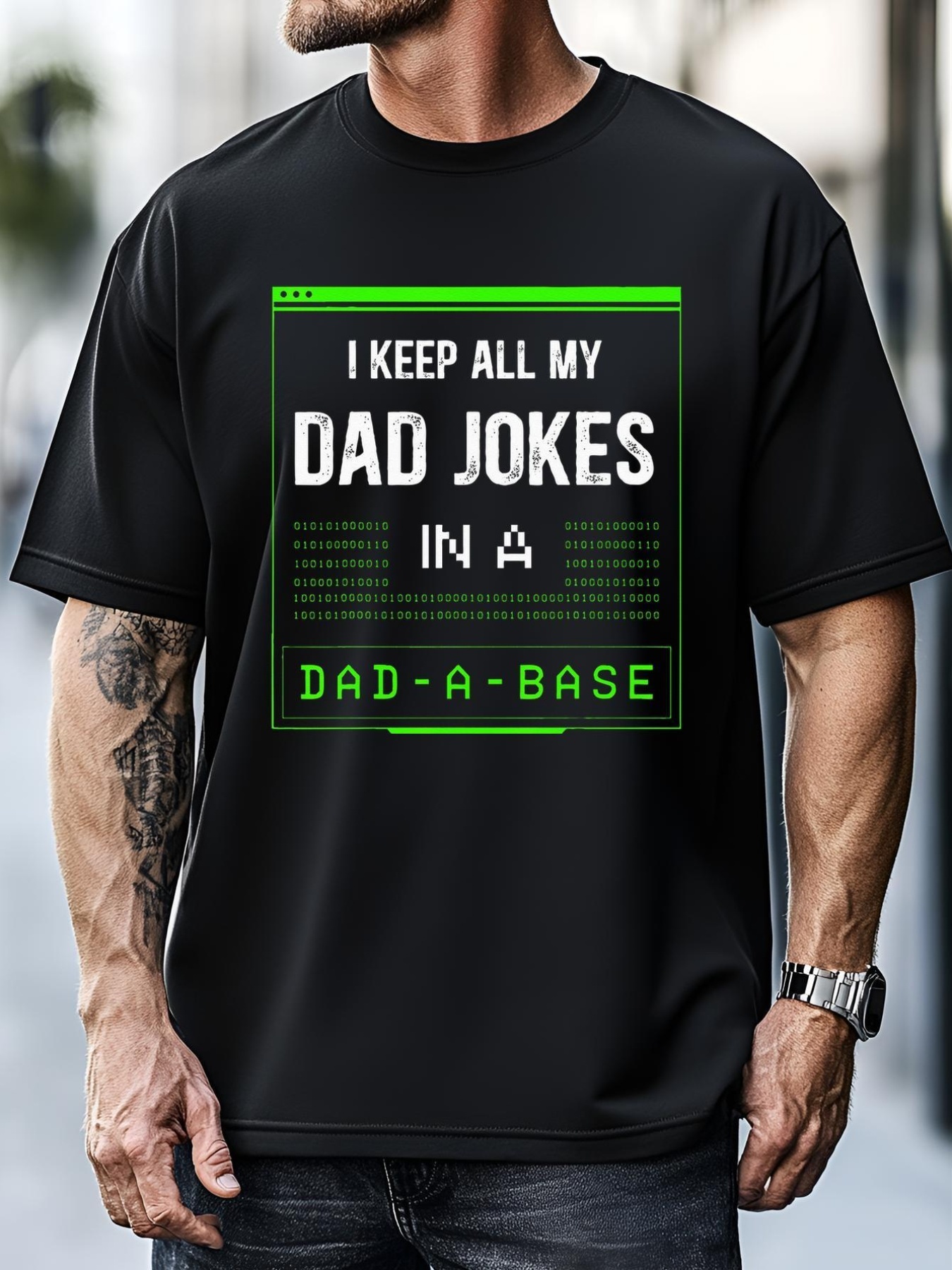 Unisex I Keep All My Dad Jokes In A DadABase Funny Father Saying T-Shirt
