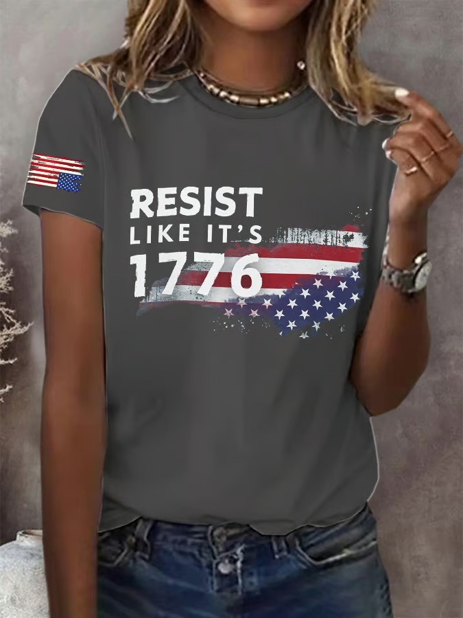 Women's Resist Like It's 1776 Print 4th of July Graphic Tee