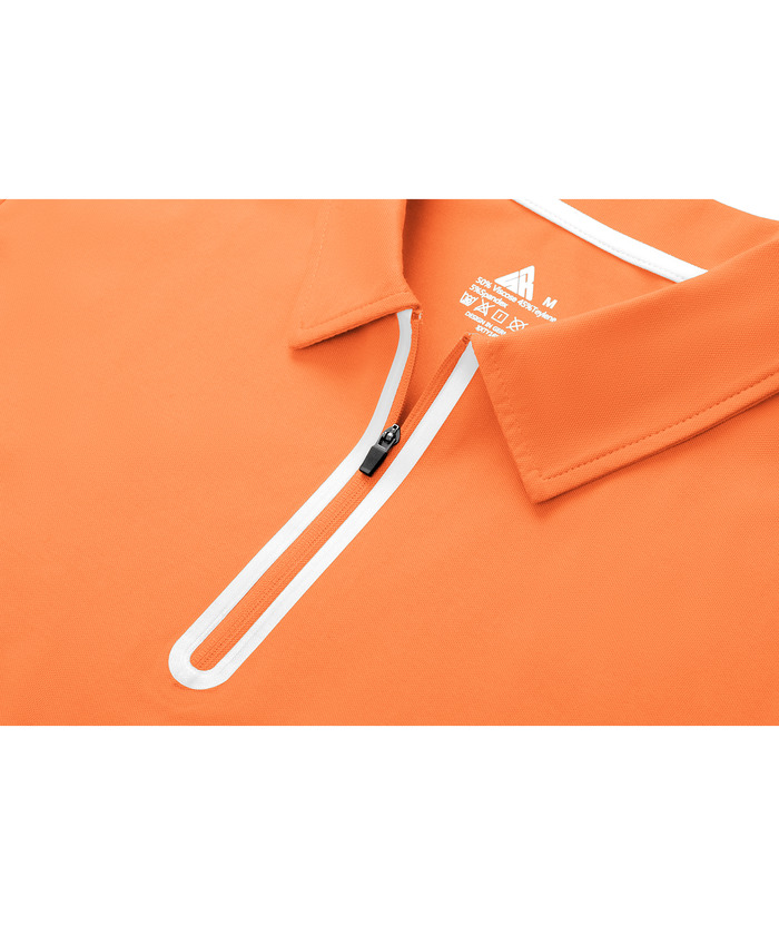 Men's 1/4 Zipper Solid Color Golf Polo Shirt