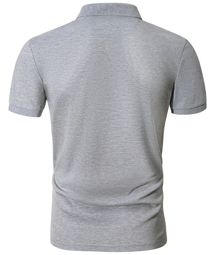 Men's Button Up Dri Fit Solid Color Polo Shirt