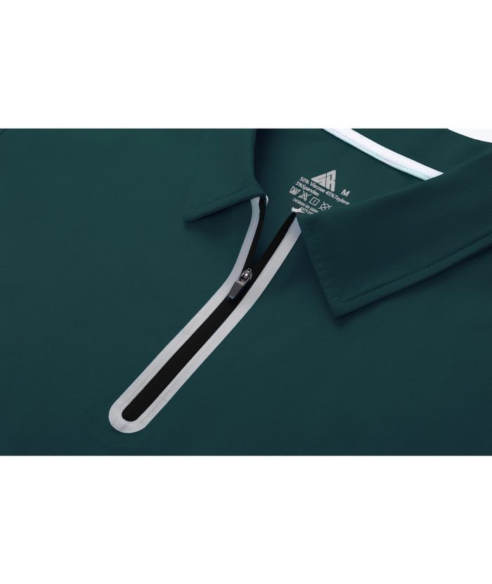 Men's 1/4 Zipper Solid Color Golf Polo Shirt