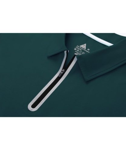 Men's 1/4 Zipper Solid Color Golf Polo Shirt