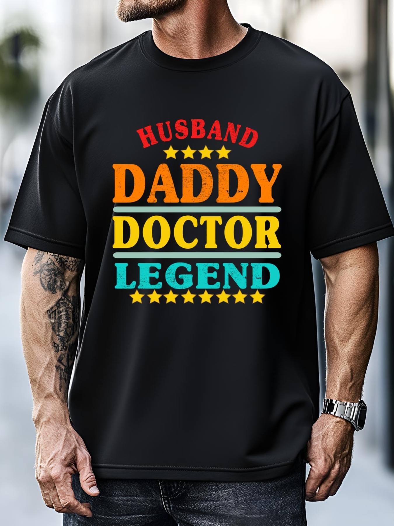 Unisex Best Great Husband Daddy Doctor Legend Vintage Fathers Day Gift T-Shirt