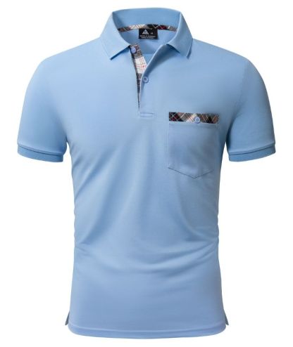 Men's Button Up Dri Fit Solid Color Polo Shirt