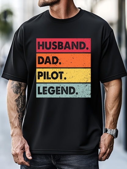 Unisex Husband Dad Pilot Legend Airplane Aviation Dad Father Gift T-Shirt