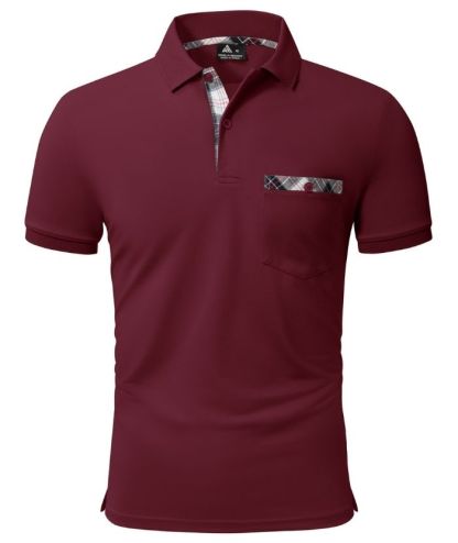 Men's Button Up Dri Fit Solid Color Polo Shirt