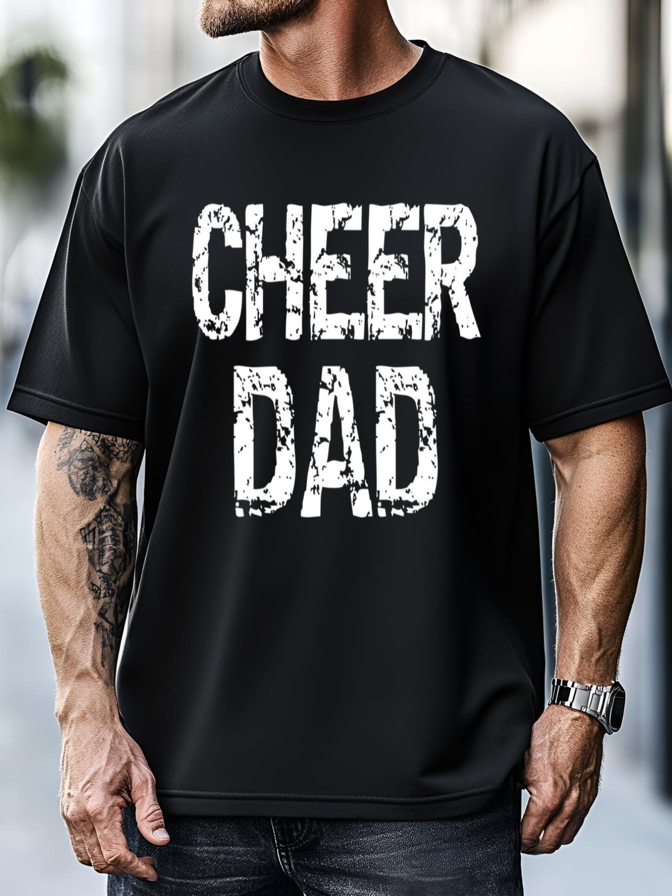 Unisex Cheerleading Gift Cheerleader Father Idea Cheer Dad Meaningful Gift T-Shirt