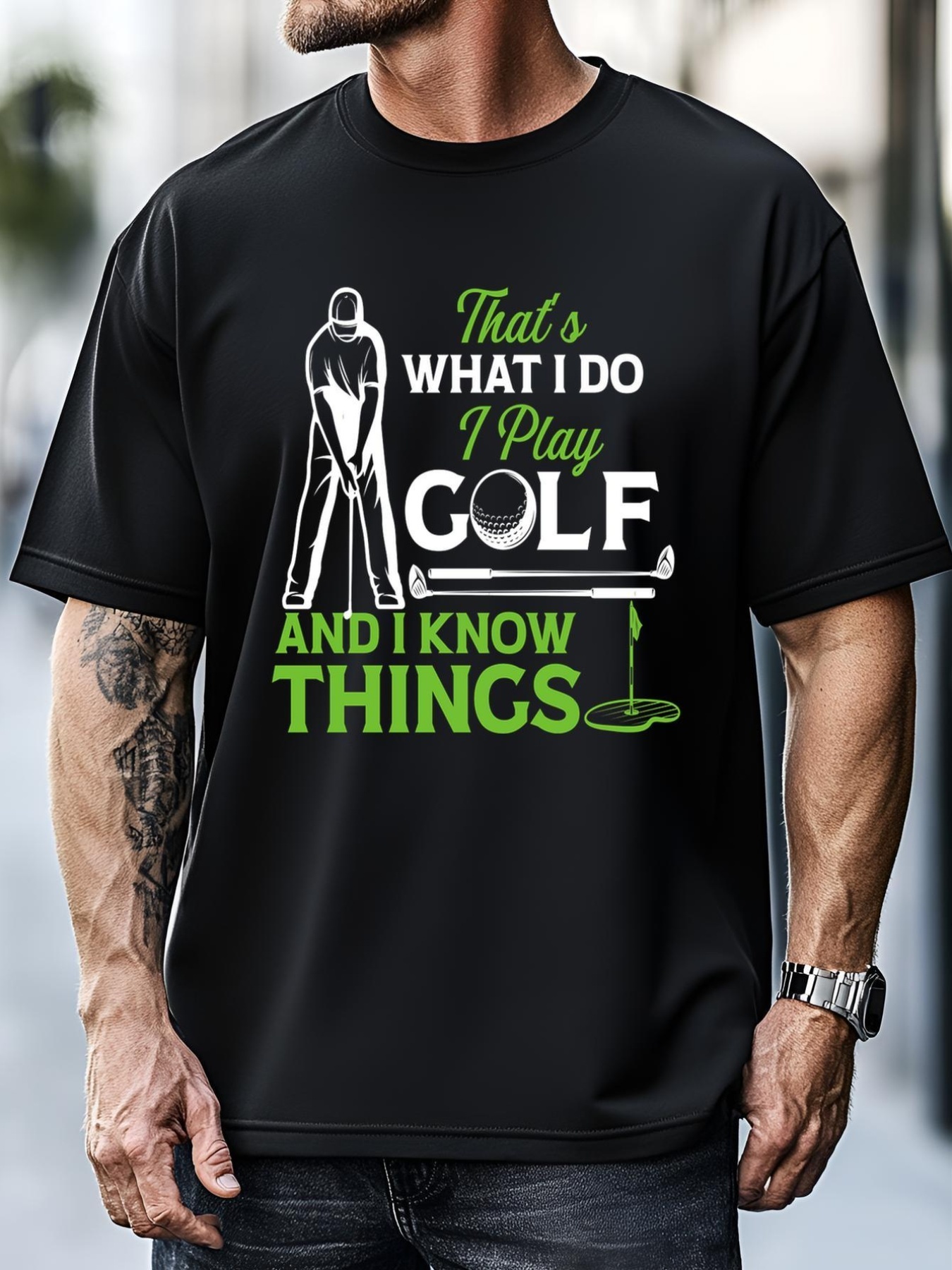 Unisex That's What I Do I Play Golf And I Know Things Humor Gift For Dad Father's Day T-Shirt