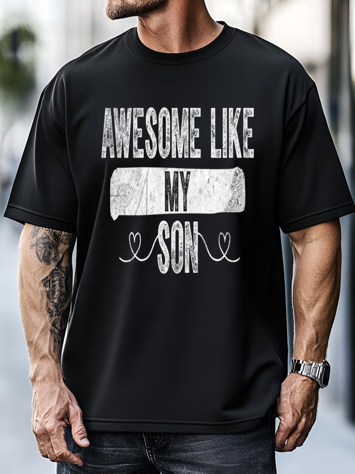Unisex Retro Son To Dad Cool Gift Awesome Like My Son Fathers Day Funny Gift T-Shirt