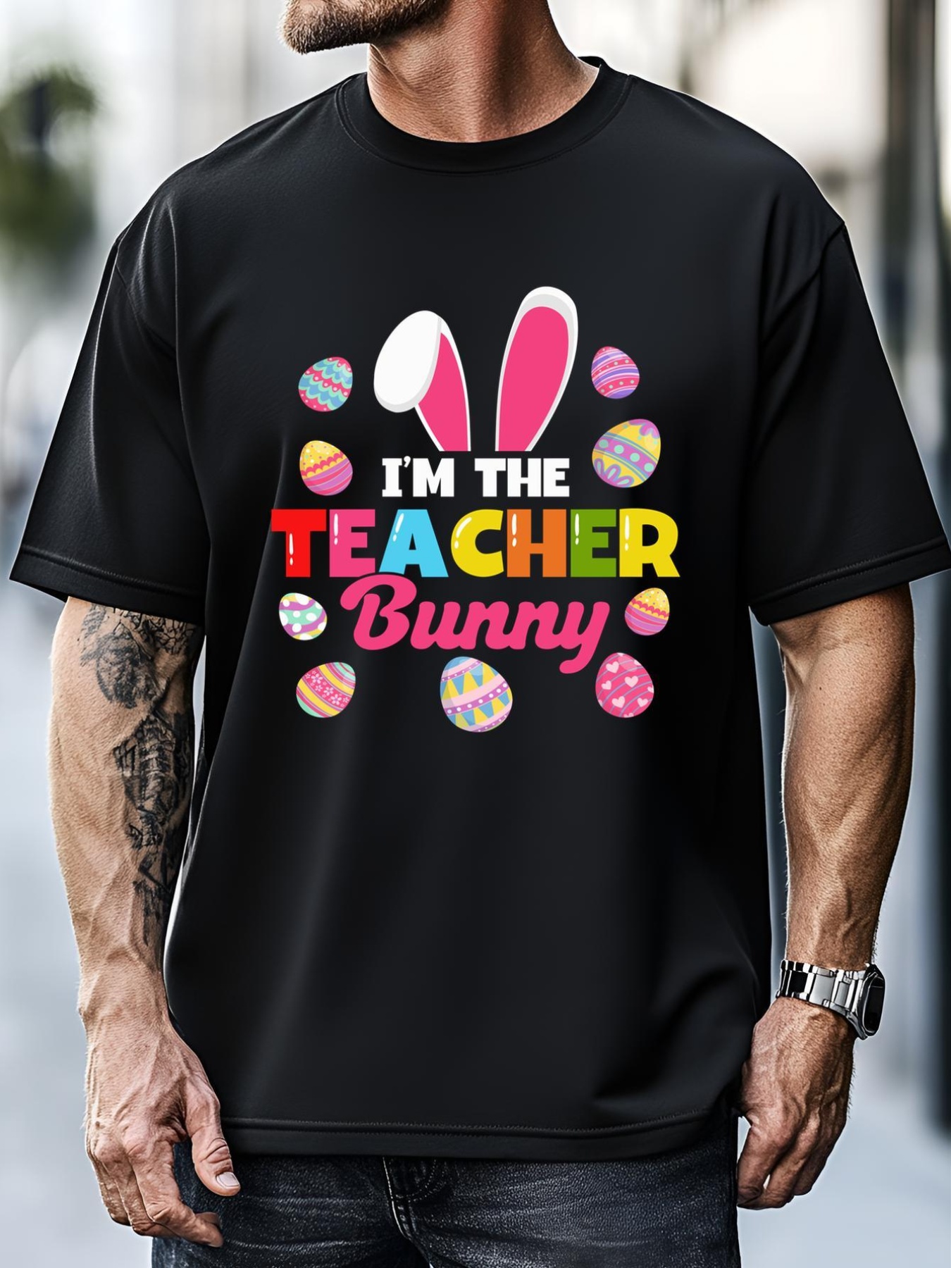 Unisex Easter Teachers Teacher Bunny I'm The Teacher Bunny Gift T-Shirt