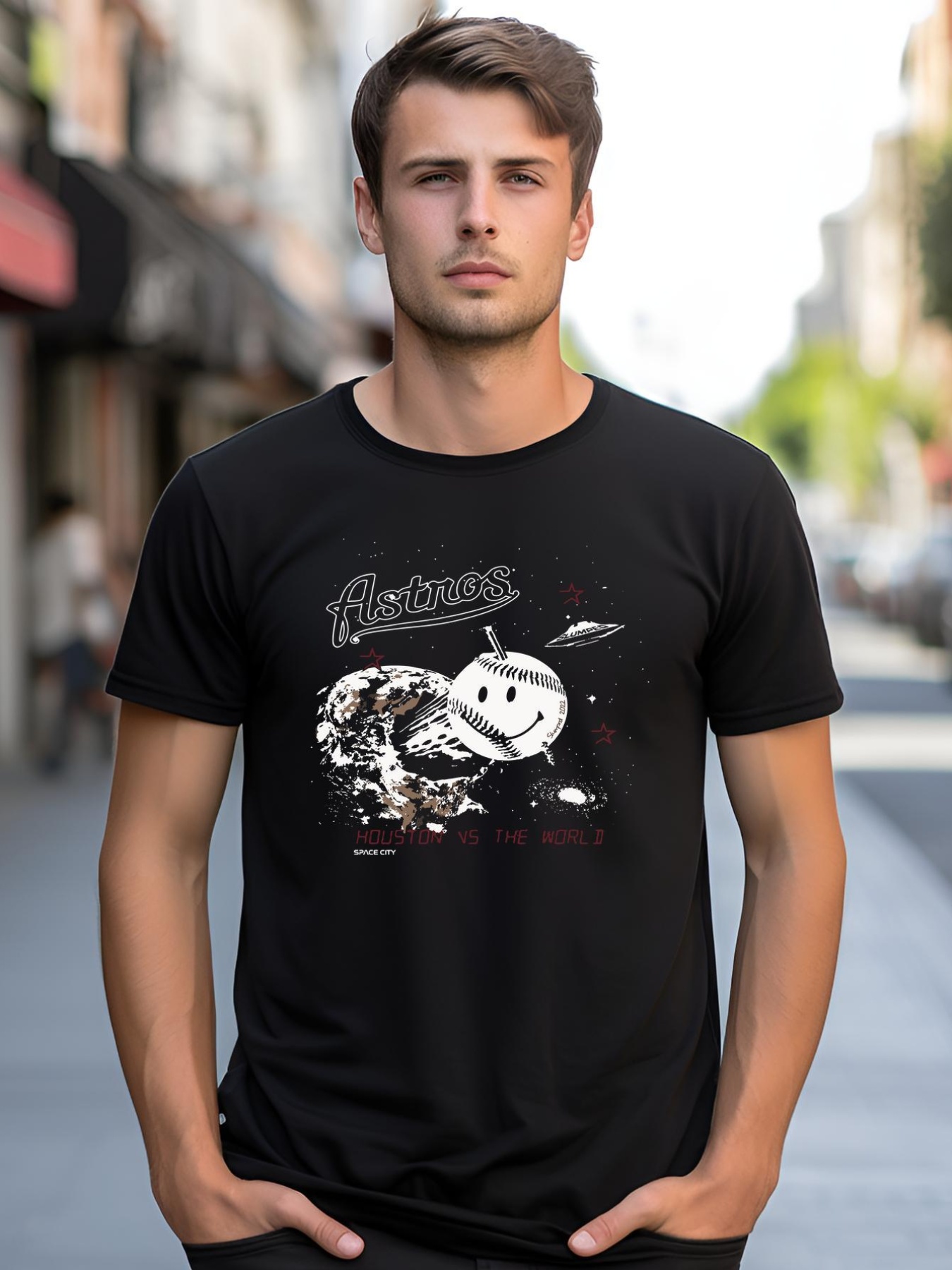 Unisex Houston Space City Baseball shirt  Graphic Tee