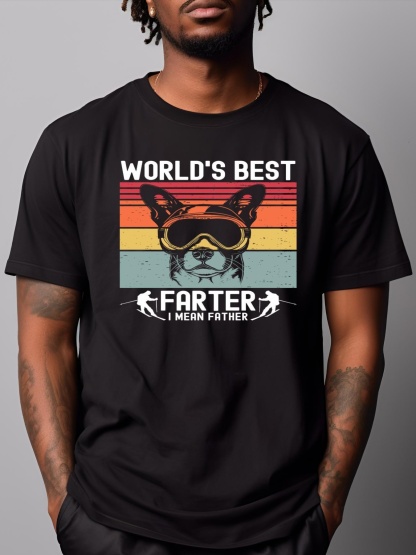 Unisex Worlds Best Farter I Mean Father Funny Ski And Dogs Lover Cute Gift T-Shirt
