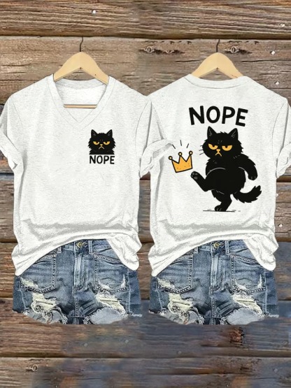 Women's No Kings In America Cat Crown Graphic Tee