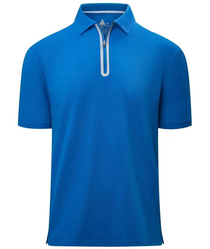 Men's 1/4 Zipper Solid Color Golf Polo Shirt