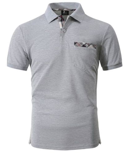 Men's Button Up Dri Fit Solid Color Polo Shirt