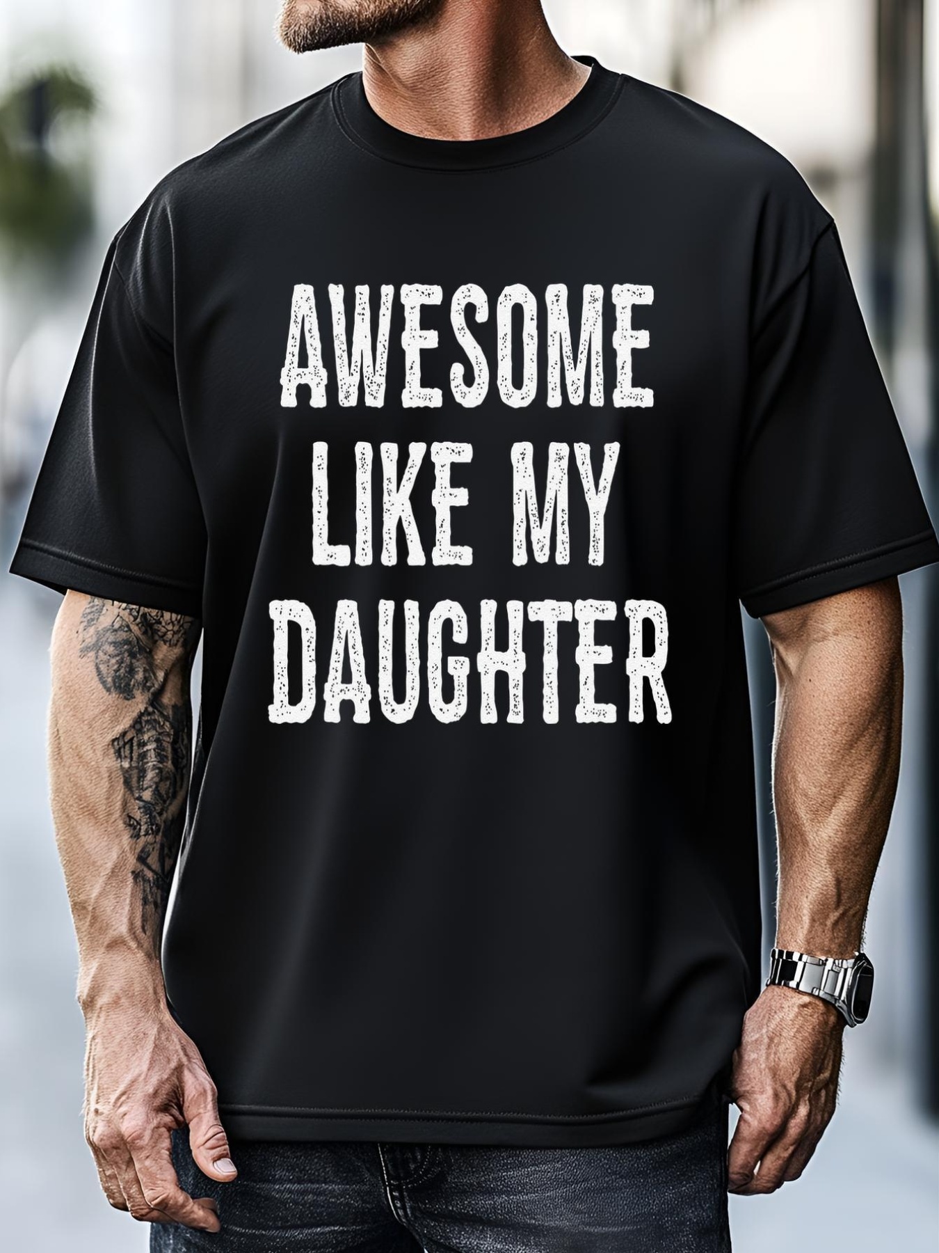 Unisex Awesome Like My Daughter Gift Funny FatherS Day T-Shirt