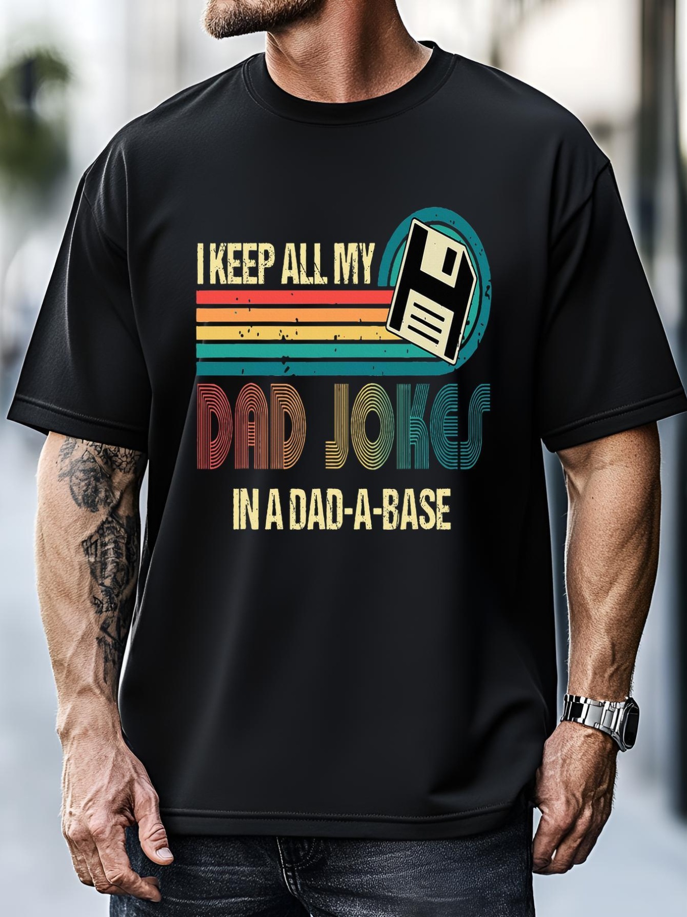 Unisex I Keep Dad Jokes In A Dad A Base Funny Fathers Day T-Shirt